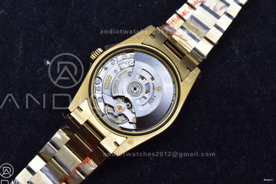 on DayDate (Gain President with Diamond QF YG Best Weight) Steel V5 Grey Square Dial Bracelet Edition vr3255 36 904L 0419